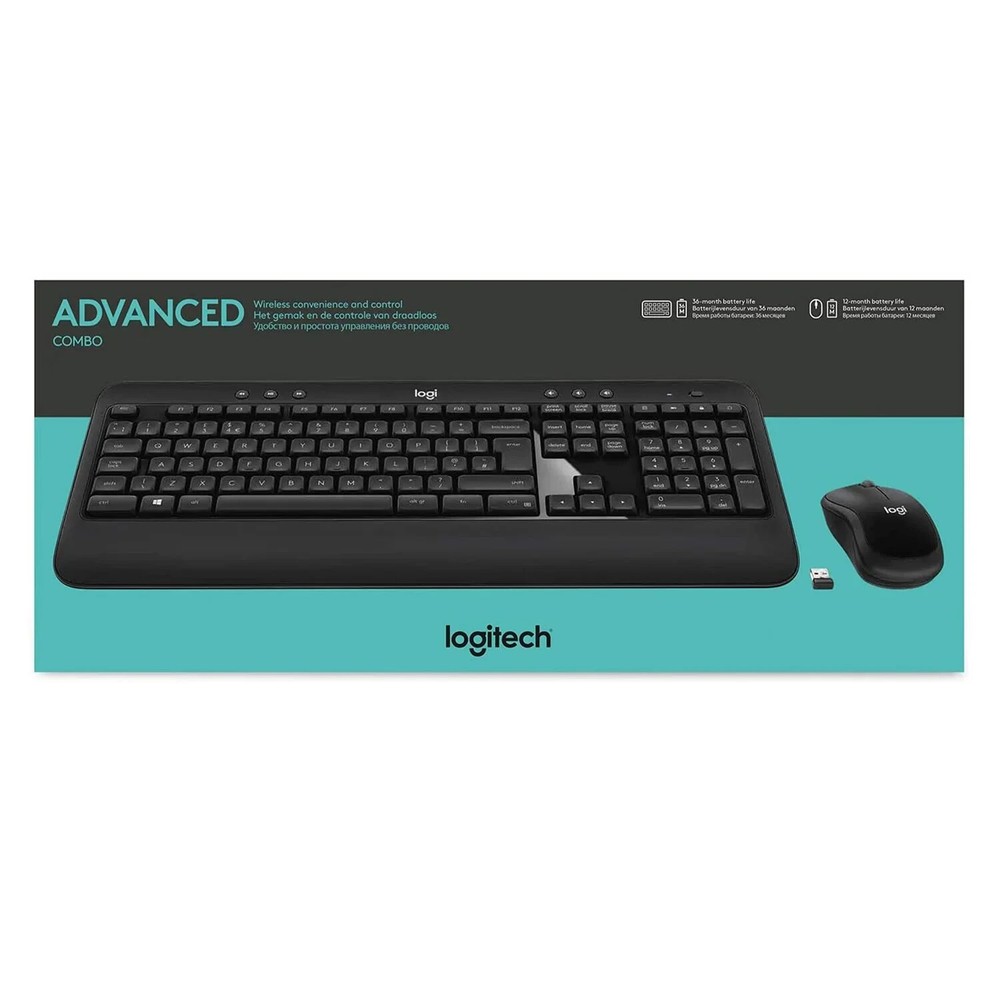 Logitech Advanced Combo Wireless Keyboard and Mouse, Black