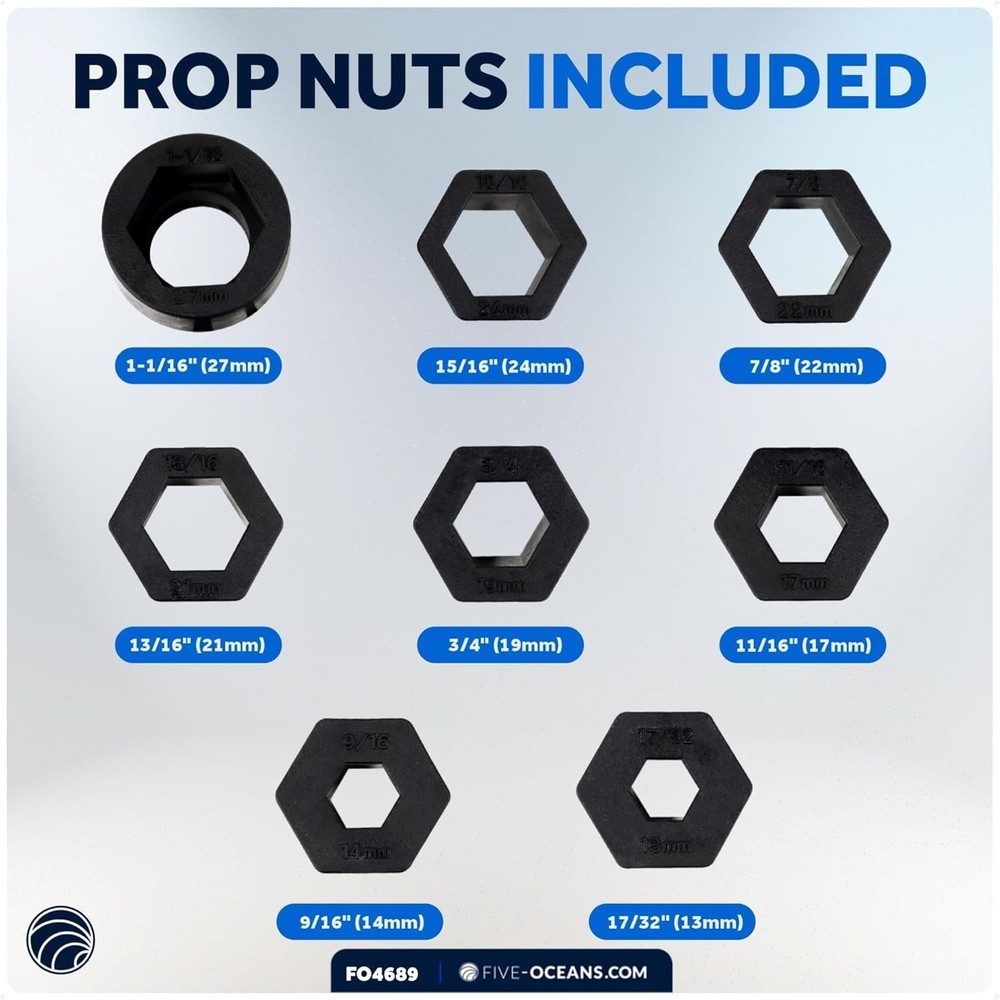 Universal Prop Wrench Kit with Multiple Sockets, Floating Blue