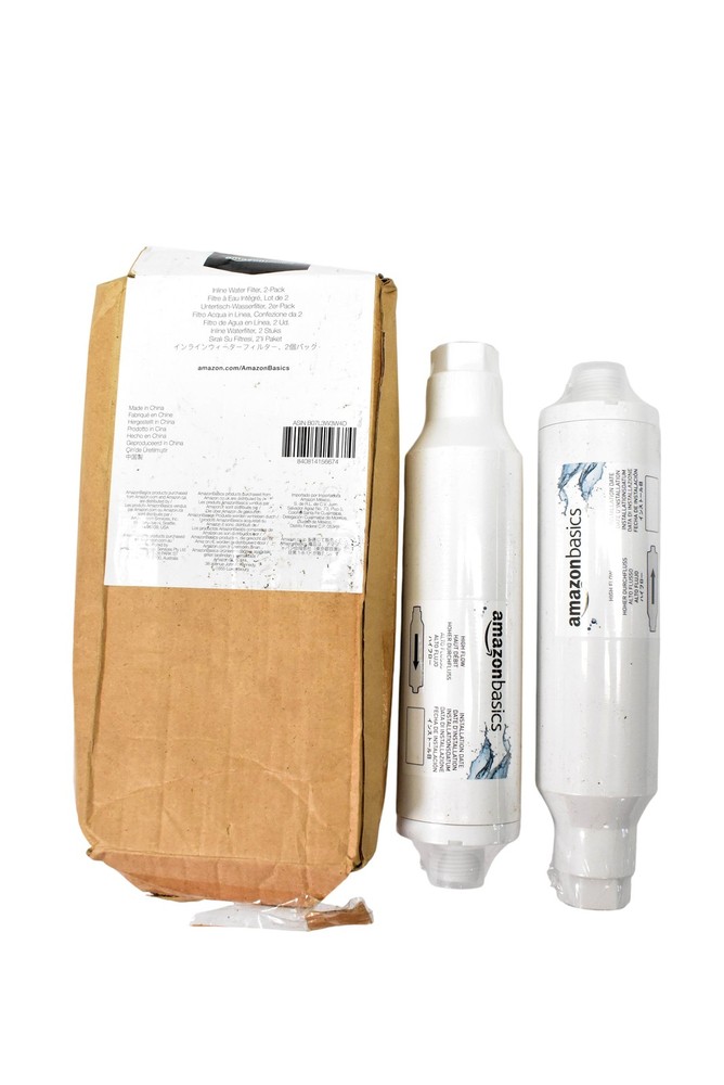 AmazonBasics Inline Water Filter 2-Pack High Flow Replacement Cartridges Set