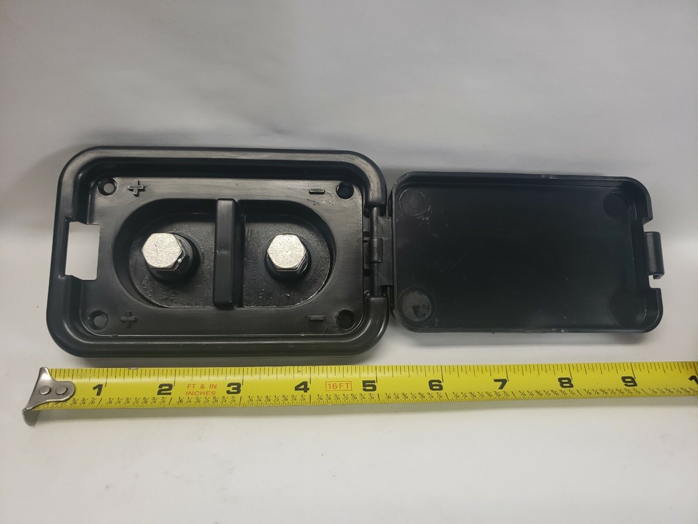 Remote Battery Jumper Terminal Box Black With Cover Plastic Marine