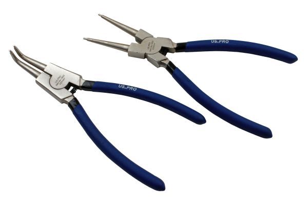Circlip Pliers Set External Internal Straight Bent US PRO 9" Ring Snap Tools