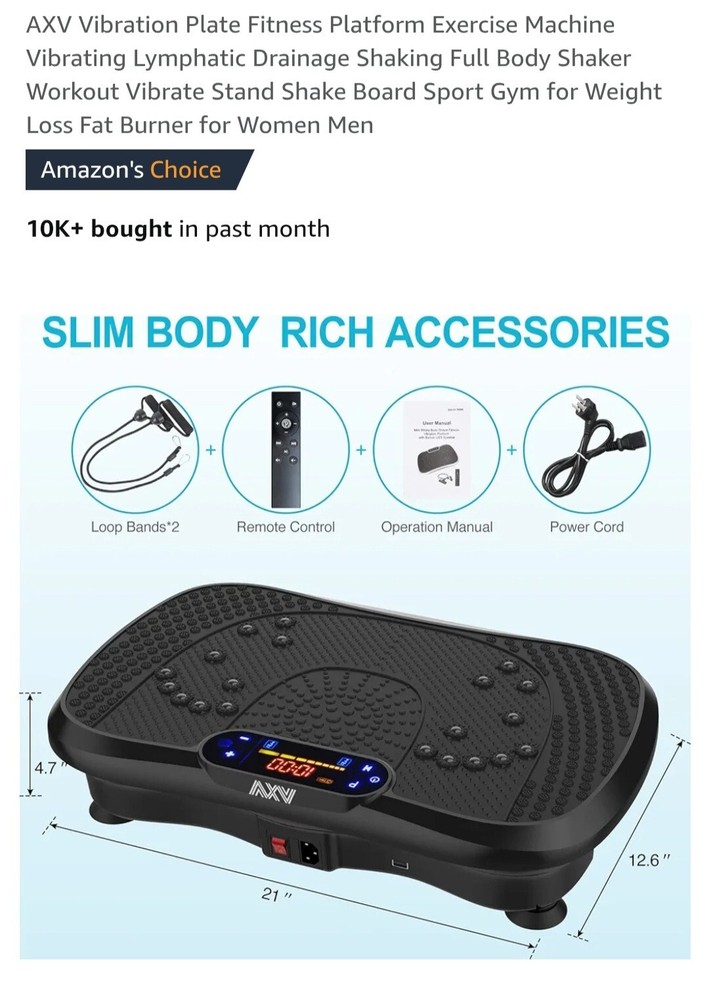 AXV Vibration Plate Exercise Machine Whole Body Workout