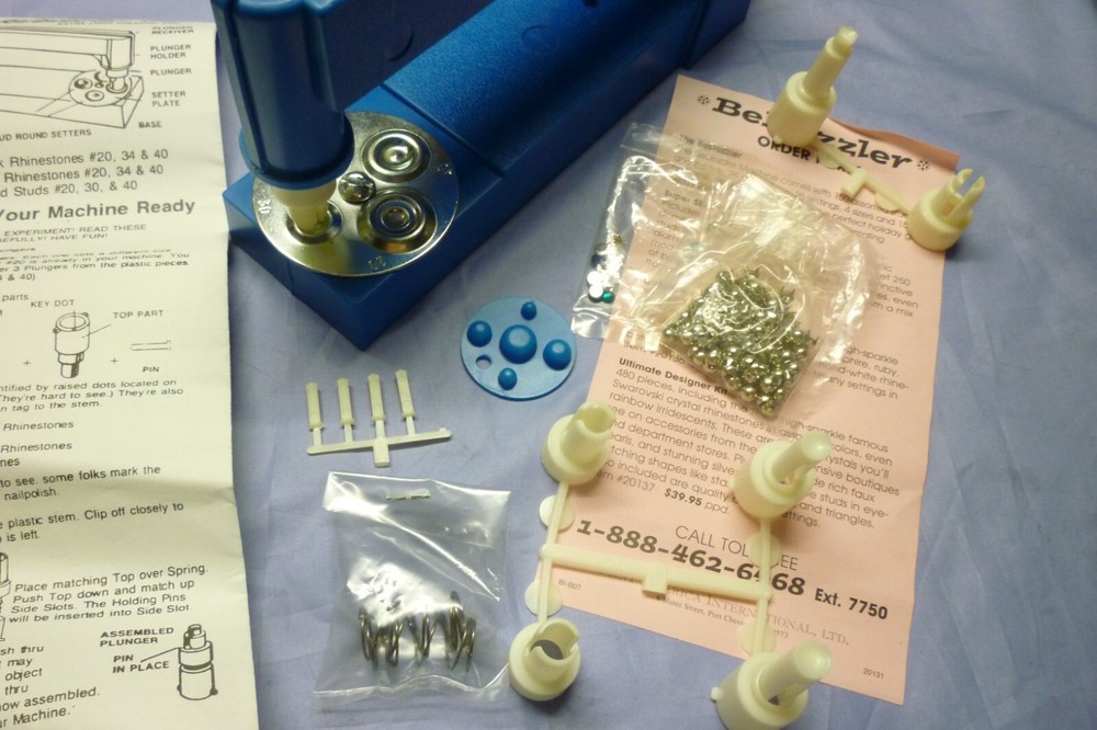 Bedazzler Stud And Rhinestone Setter With Pattern and some Rhinestones Used