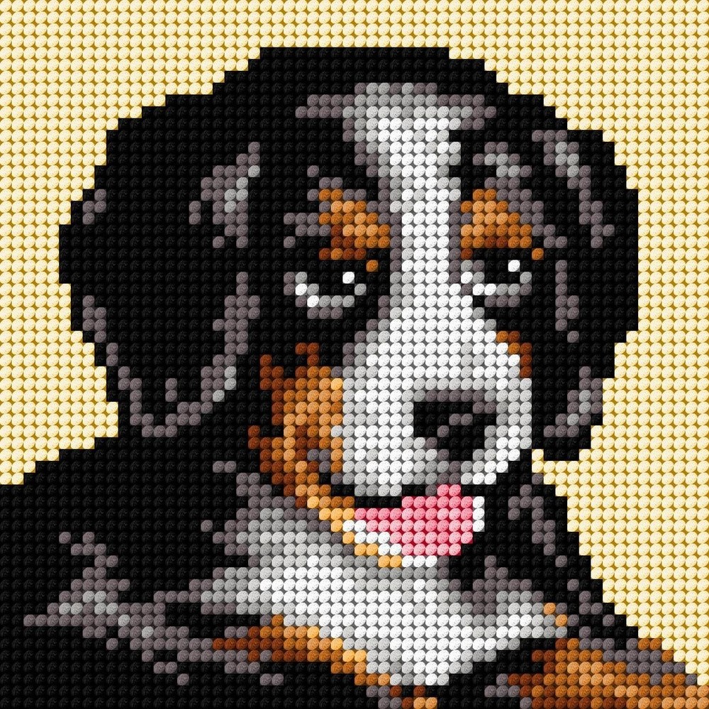 Orchidea Needlepoint canvas for halfstitch without yarn Bernese Mountain Dog ...