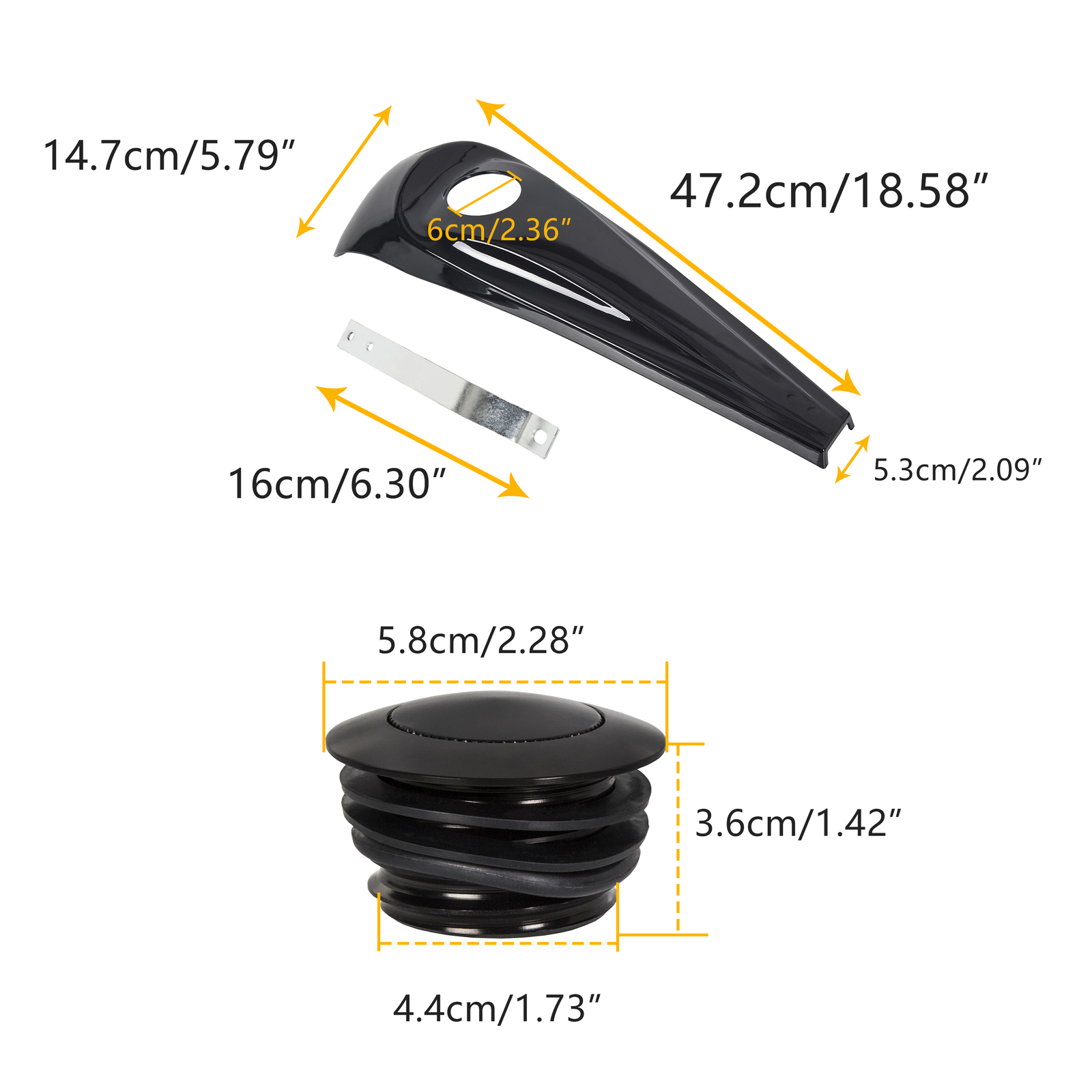 For Harley Street Glide 08-23 Glossy Black Dash Fuel Console Gas Tank Cap Cover