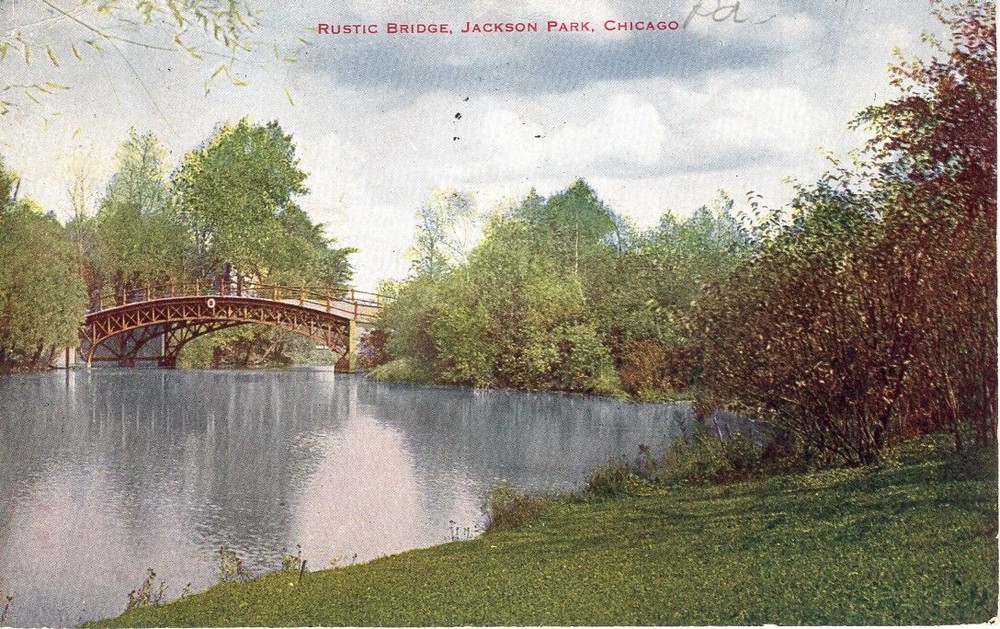 RUSTIC BRIDGE, JACKSON PARK, CHICAGO, IL  - PC2491