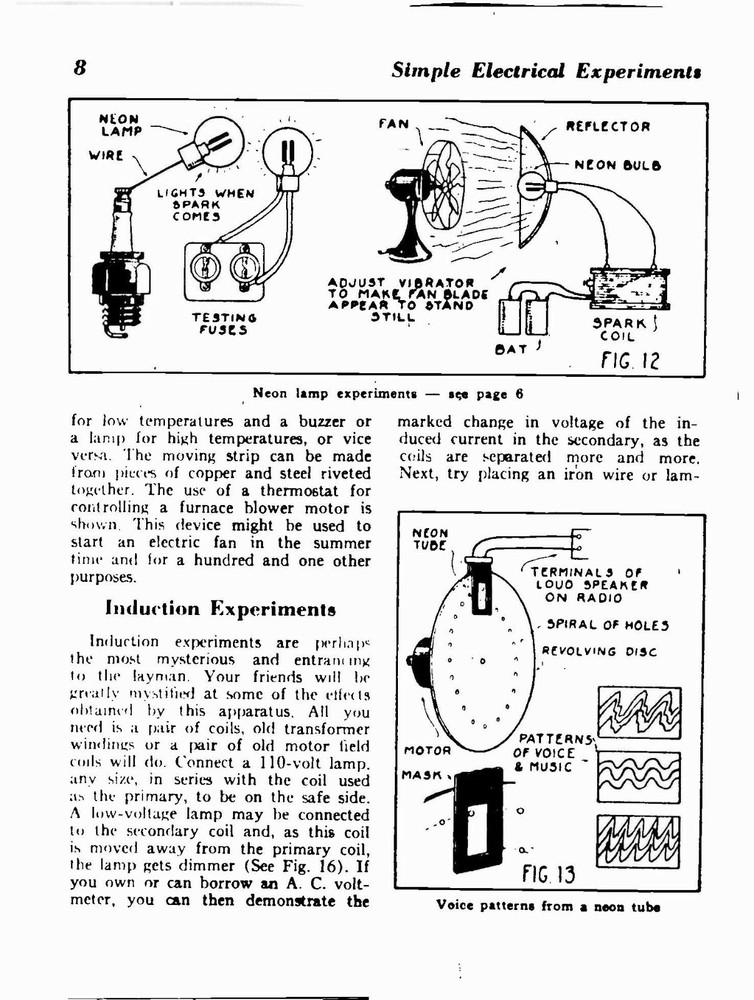 MANUAL FITS SIMPLE ELECTRICAL EXPERIMENTS - Vintage Electricity Gernsback 9