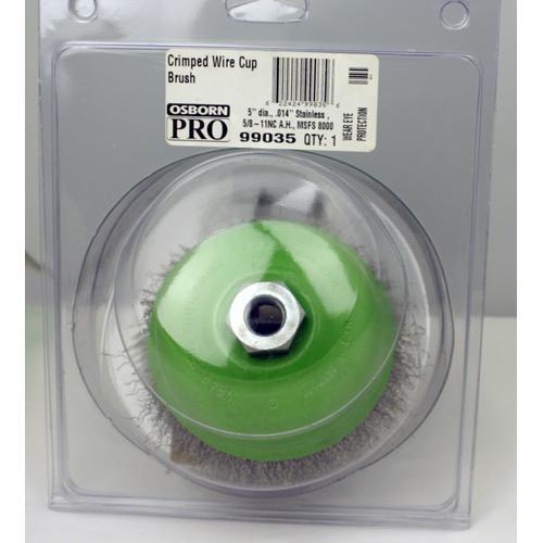 5" S.S. Cup Brush; 5/8-11 NC