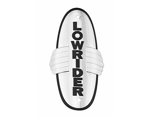 VINTAGE LOWRIDER WING NAMEPLATE IN CHROME/CHROME WING.