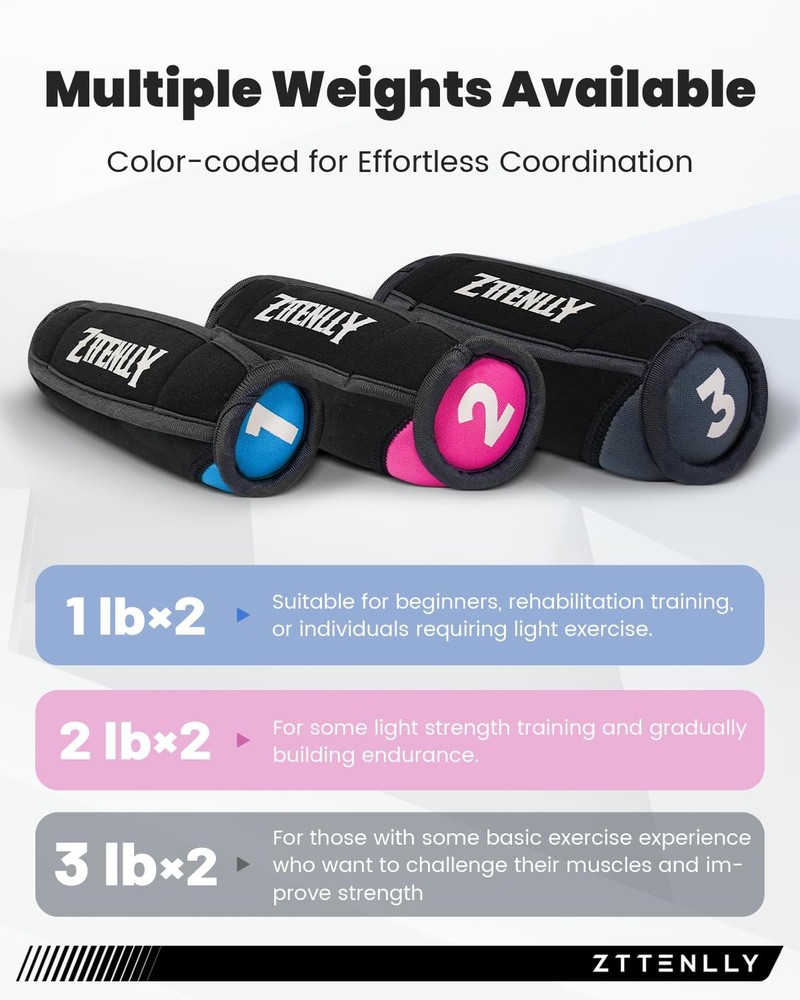 Hand Weights Sets for Walking -Light Gray 3lb Large size Soft Walking Weights...