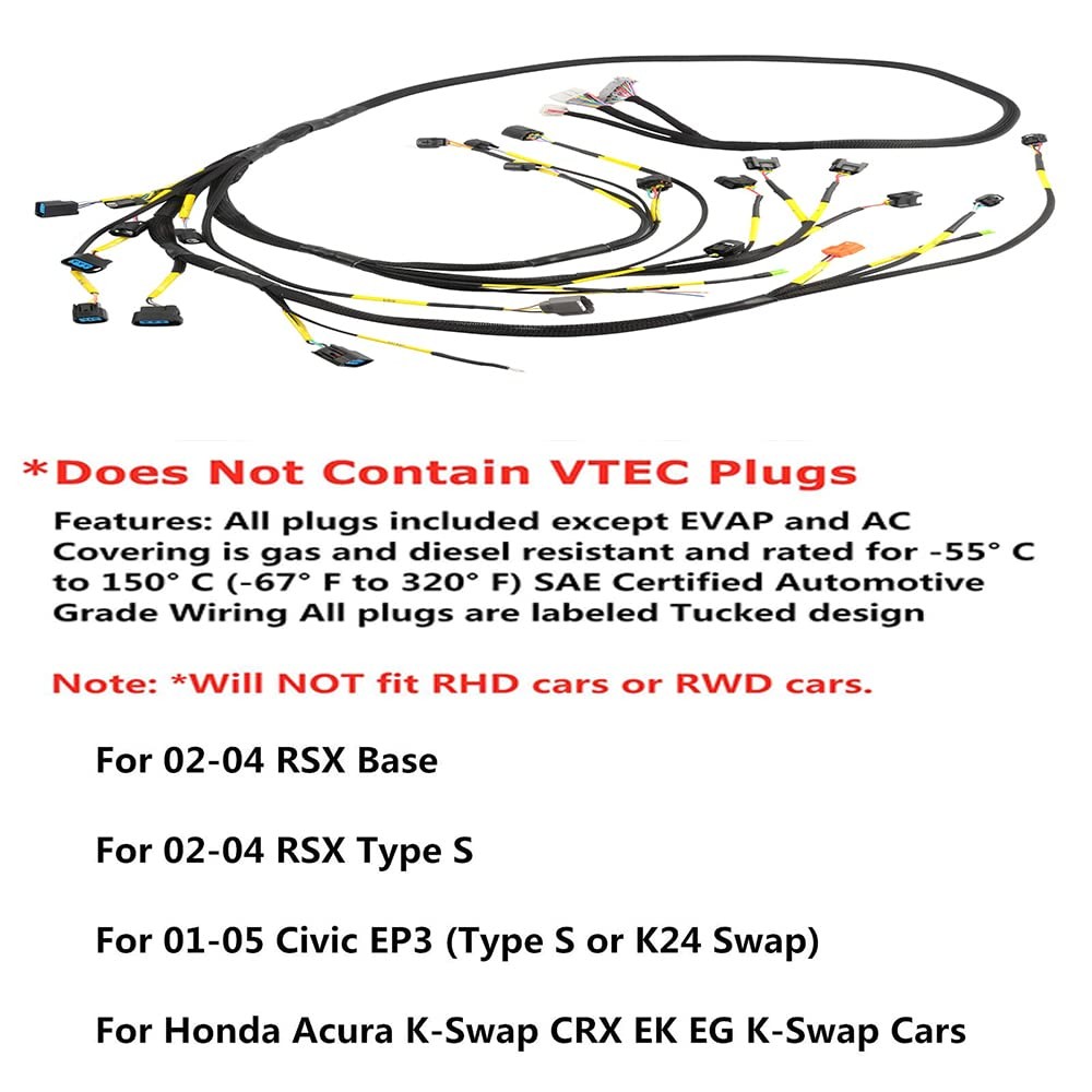 K20 K24 K-Series Tucked Engine Harness Fits Honda Acura K-Swap Integra CRX EK EG