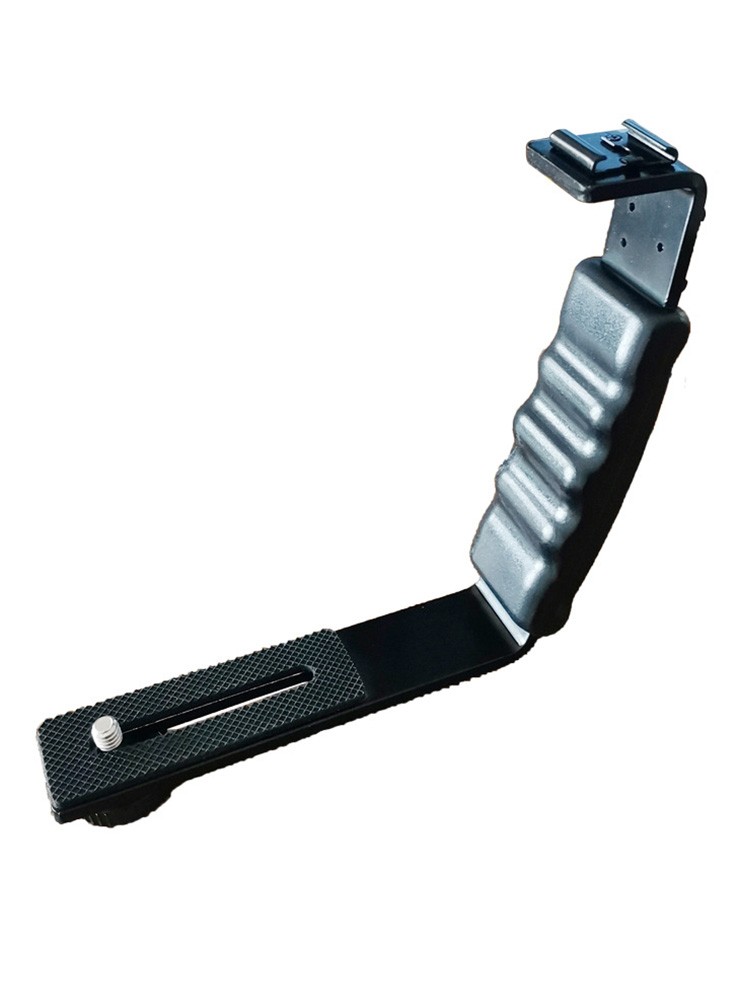 Professional L-Shaped Flash Bracket Fit for DSLR Cameras with 1/4" Thread