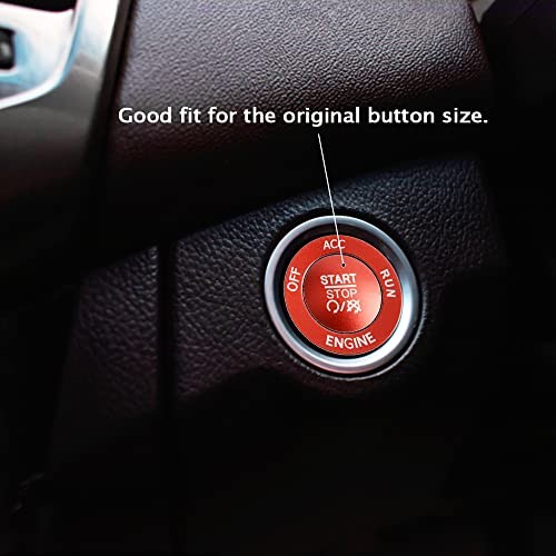 Engine Start Stop Button Cover Kit, One Click Push to Start Button Trim Red