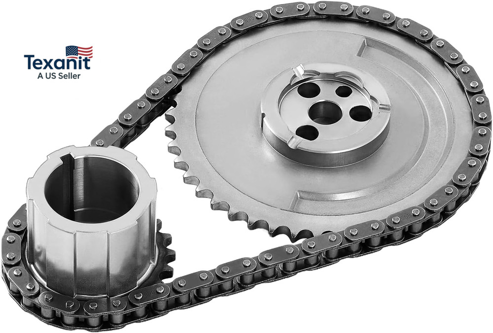 Engine Timing Chain Kit with Sprocket for V8 Engines Compatible with Chevy Compa