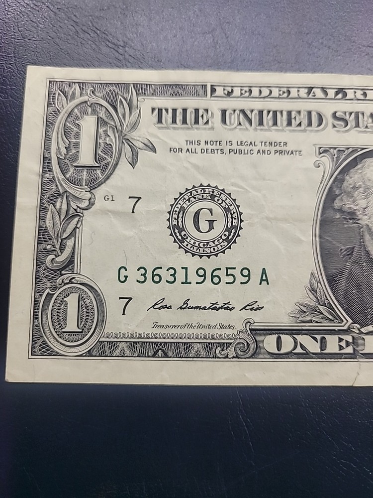 2013 One Dollar Error Over Ink Serial Number Is Diferent Color Error