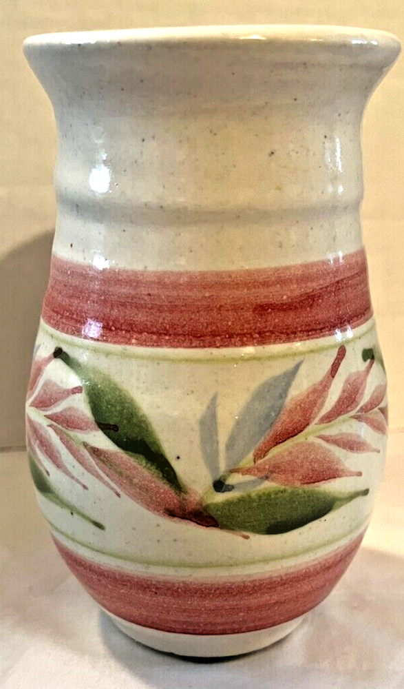 Vase small stoneware pottery floral