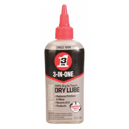 3-In-One 120022 Dry Film Lubricant, 4 Oz., Squeeze Bottle, Mineral Oil, Amber