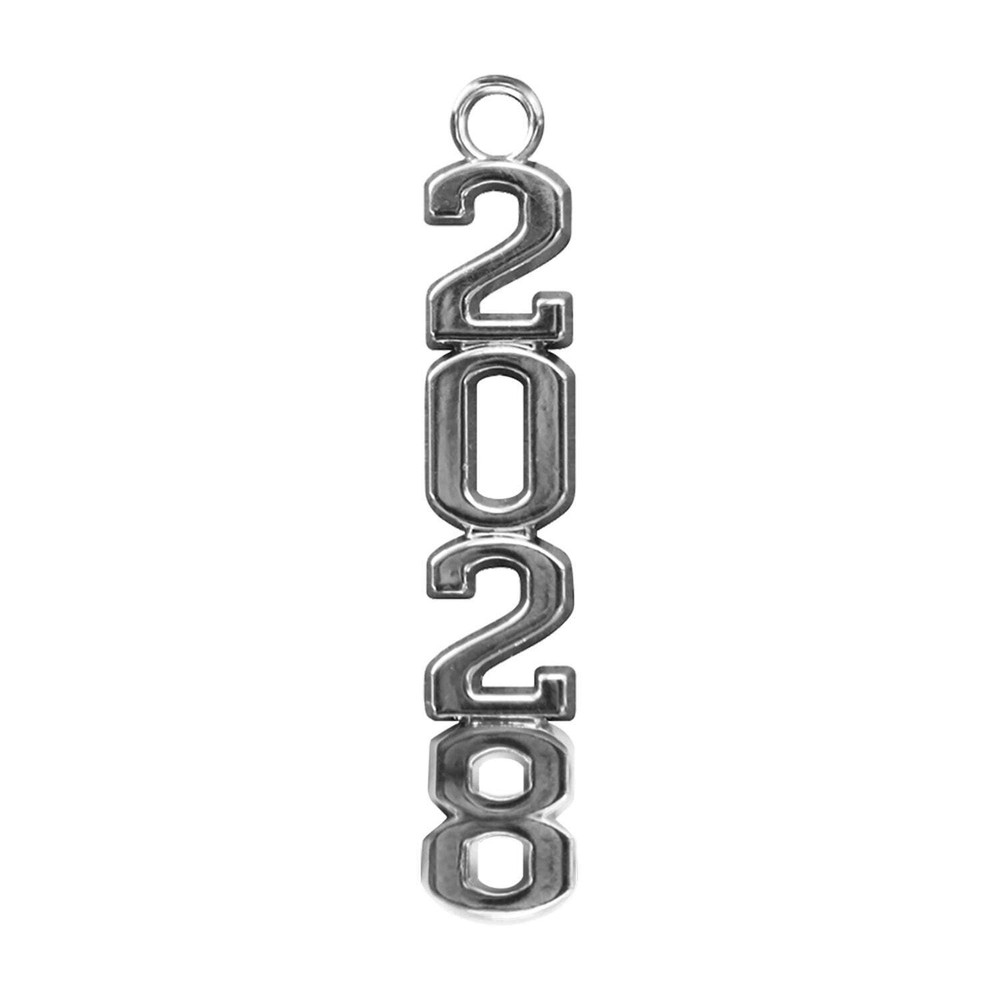 Endea Graduation Silver Stacked Tassel Date Charm Year 2028