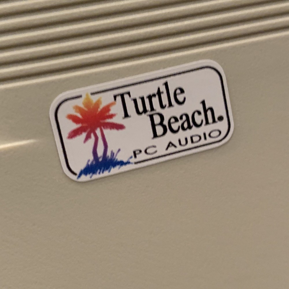 Turtle Beach Audio Multisound Computer Case Badge FLAT Sticker Retro 486 P5 PC