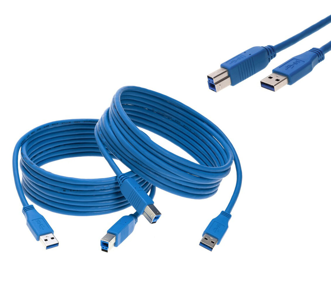 USB 2.0/3.0 High Speed Cable A Male to B Male Printer Scanner Cord Multipack LOT