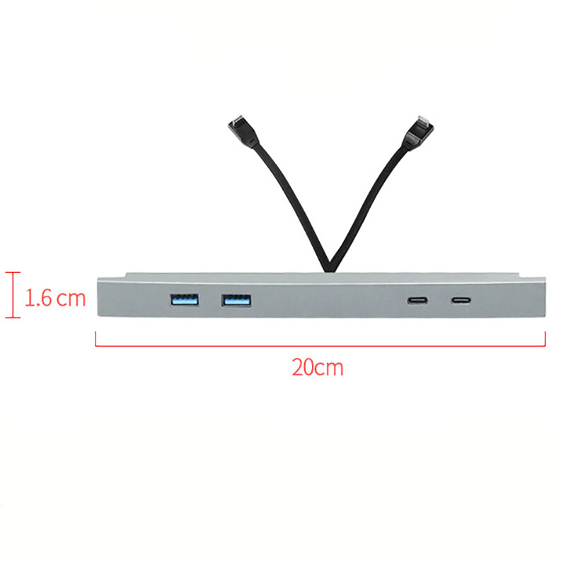 Silver USB Hub Docking Station Center Console Smart Sensor for Tesla Model3/Y