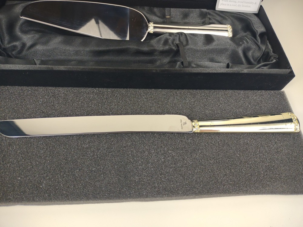 Things Remembered Cake Serving Set silver plated flute and server w box wedding