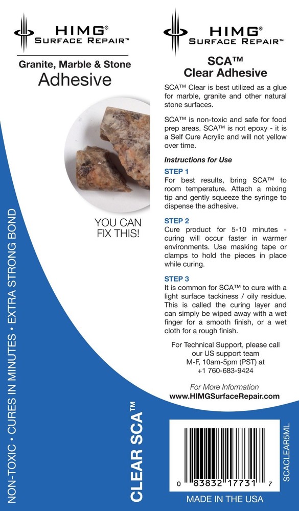 Self Curing Acrylic Adhesive - Clear , Non-toxic