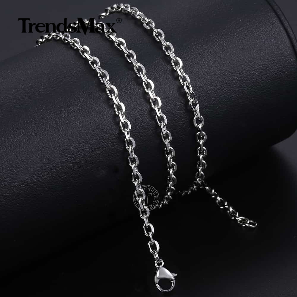 3-9mm 18-24" Stainless Steel Mens Silver Diamond Cut Rolo Cable Chain Necklace