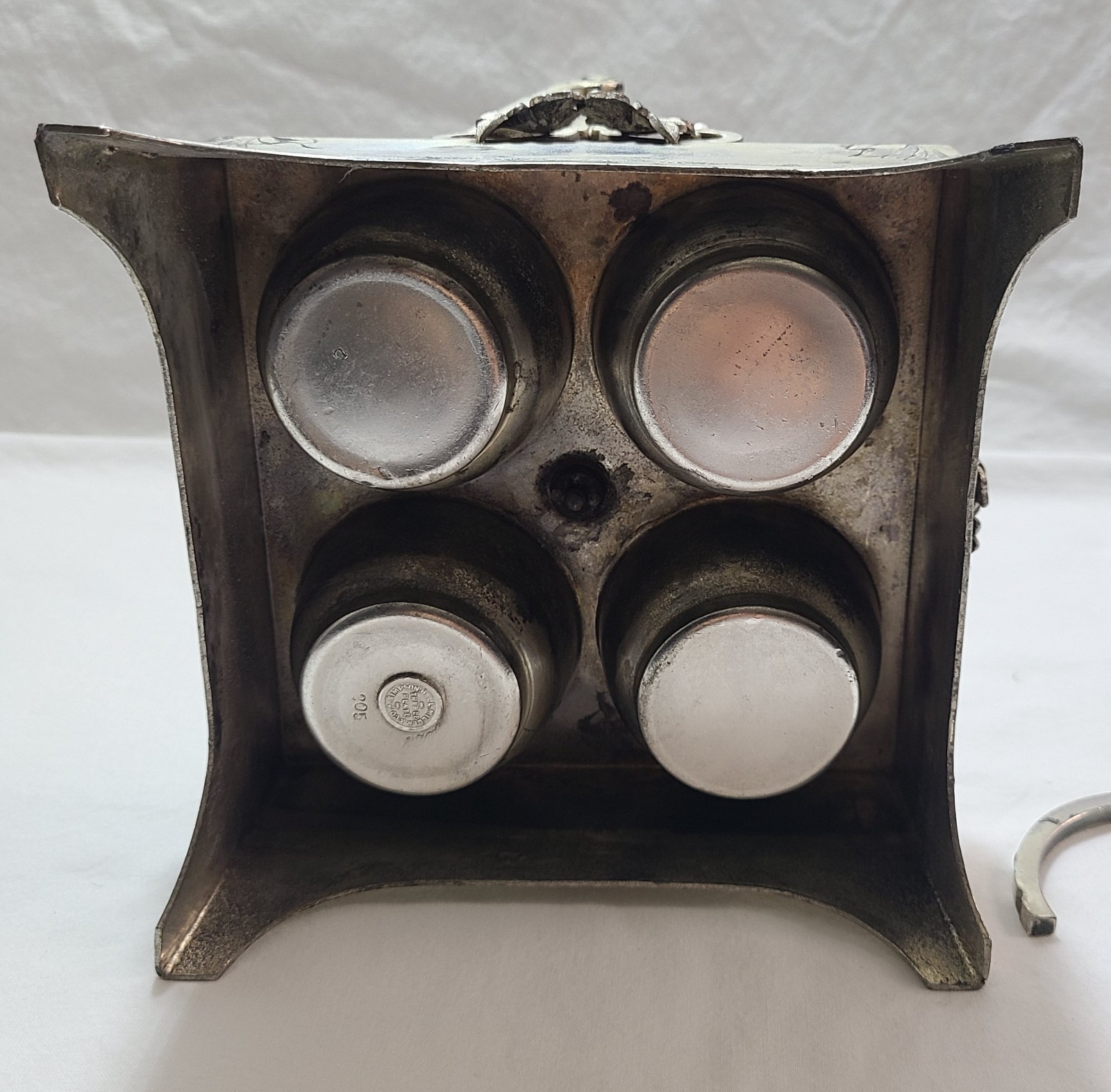 Antique Simpson Hall Miller Silverplate Pickle Castor Frame Ornate Needs Work