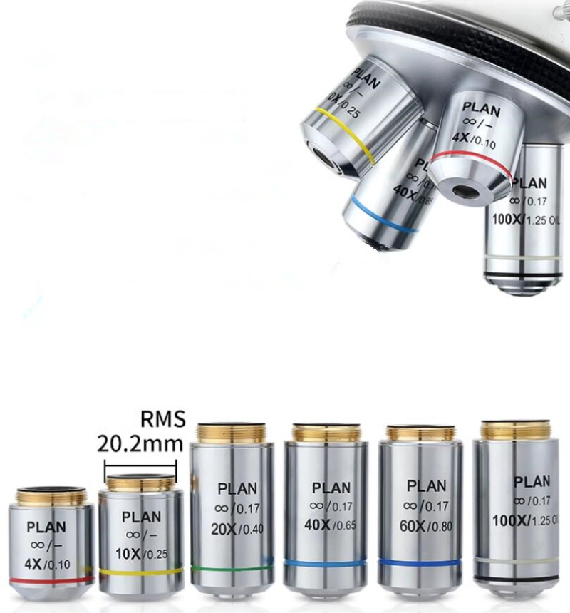 Infinity Plan Objective Lens 4X 10X 20X 40X 60X 100X for Olympus Microscope 1PC
