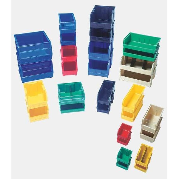 Quantum Storage Systems Qus224bl Hang & Stack Storage Bin, Polypropylene, Blue,