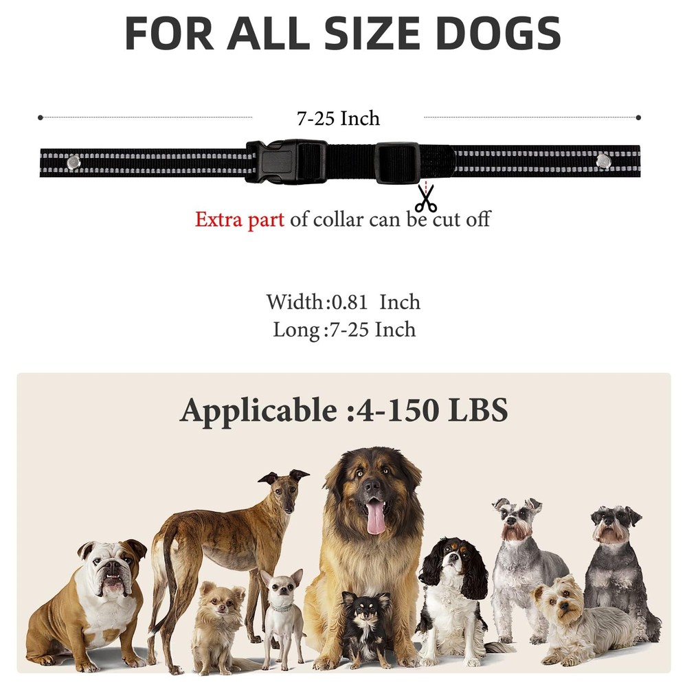 Collar Strap, Reflective Nylon Collar Strap Dog GPS Training Bark Receiver Co...