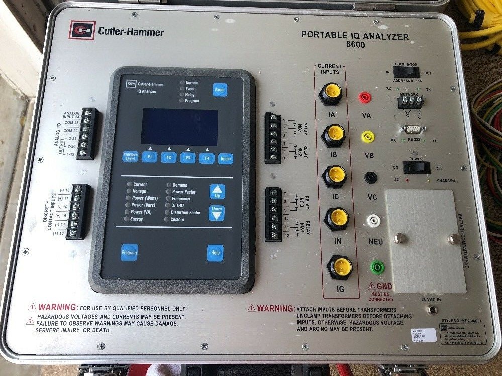 6600 Portable IQ Analyzer, Cutler Hammer Eaton Test Set