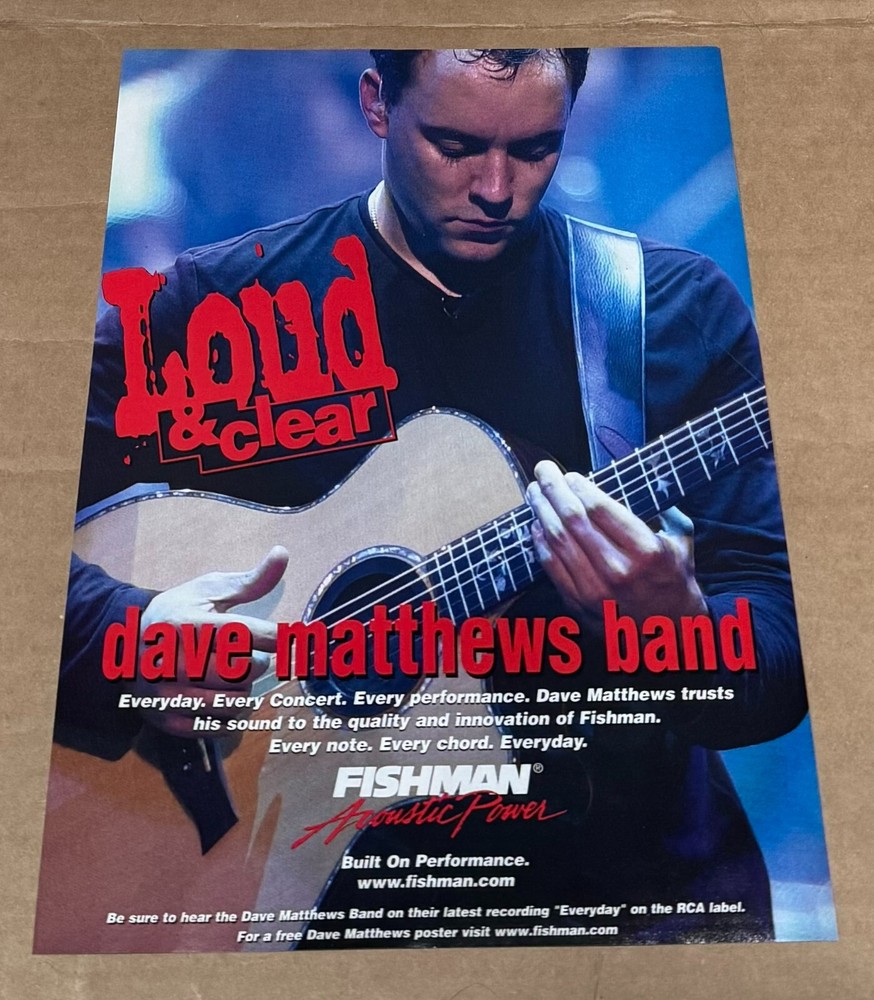FISHMAN PICKUPS - Dave Matthews - 2002 Print Advertisement