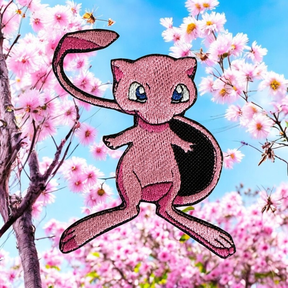 Mew Pokemon Embroidery Patch 3.93 X 3.22