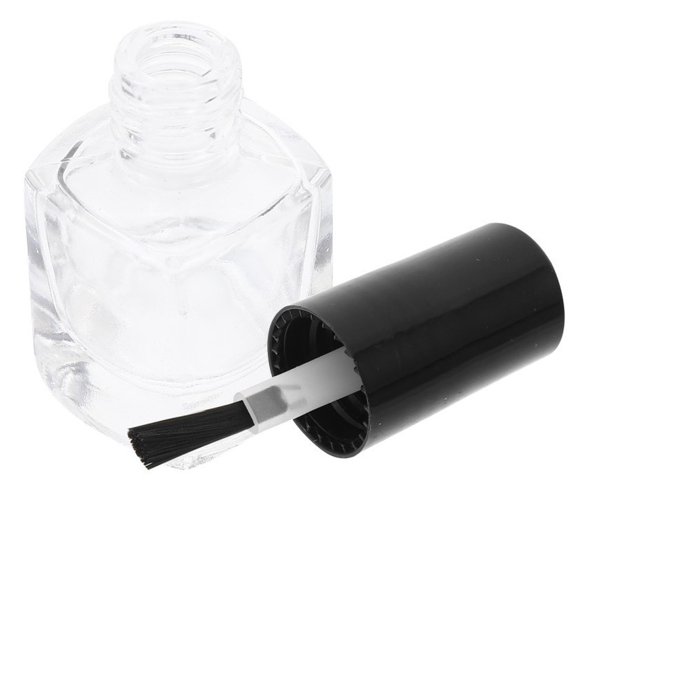 5 Pcs/pack Clear Square Nail Bottles Empty with Brush Applicator