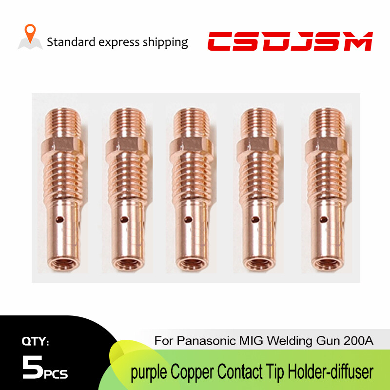 5-pk Copper Contact Tip Holder-Diffuser For Panasonic 200A MIG Welding Gun