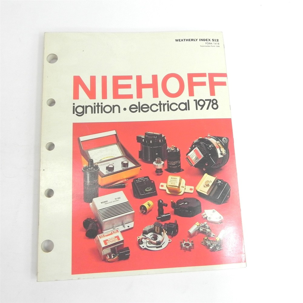1978 CE NIEHOFF IGNITION ELECTRICAL PARTS CATALOG SPECIFICATIONS GUIDE BOOK