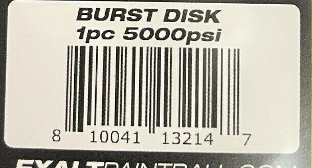 NEW Exalt Burst Disk - Single - 5000 PSI - Black