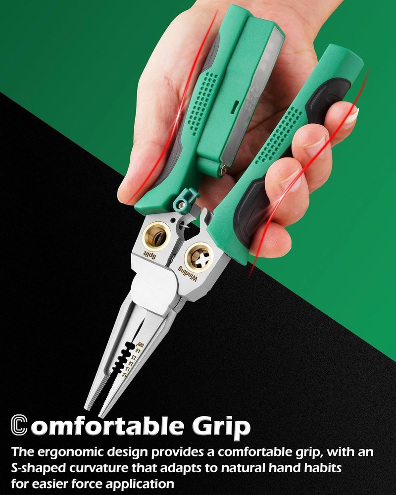 8 In 1 Wire Stripper, Stripping Tool with Voltage Tester, Cable Green