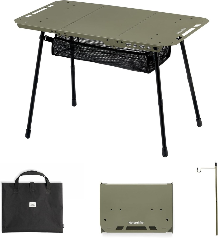 Tactical Camping Table W/ Adjustable Height Collapsible Table Lightweight W/