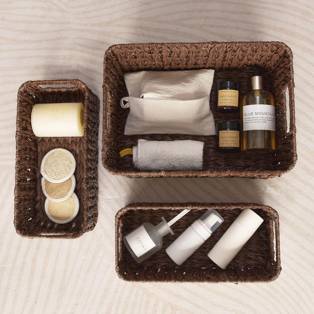 Bundle of 3-Pack Wicker Baskets & 3-Pack Wicker Storage Baskets
