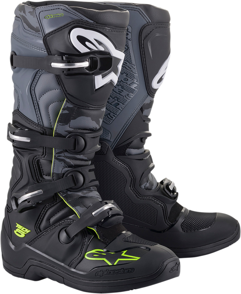 Alpinestars Tech 5 Boots 8 Black/Gray/Yellow Fluorescent