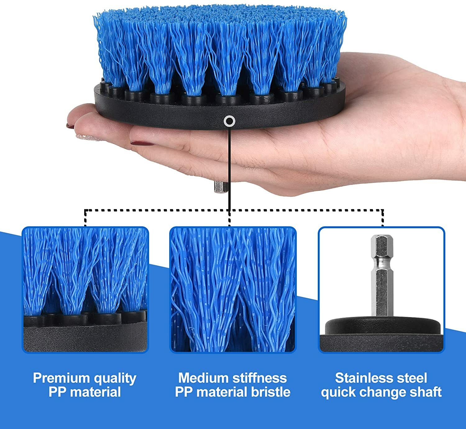 Drill Brushes Set 3Pcs Tile Grout Power Scrubber Cleaner Spin Tub Shower Wall