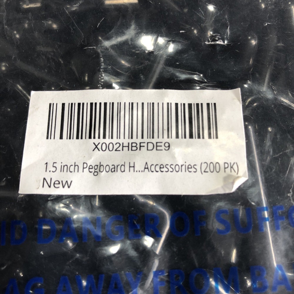 Plastic Pegboard Hooks 200 Pc. (FAST SHIPPING) NEW