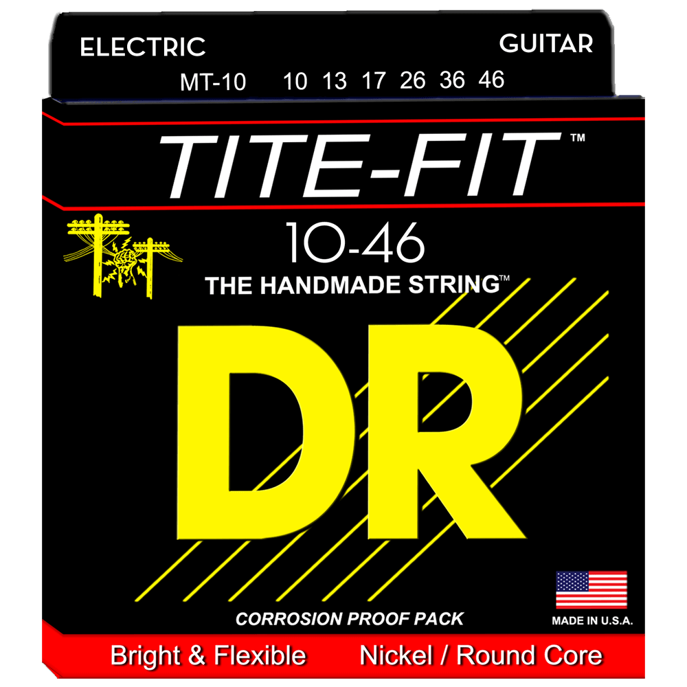 6 Sets! DR Strings MT-10 Tite-Fit Nickel Electric Medium 10-46