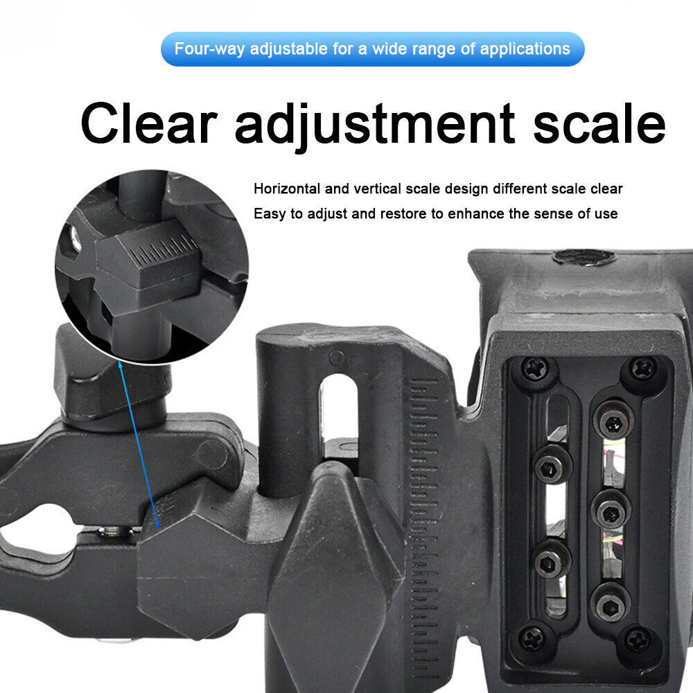 Compound Bow Sight 5 Pin 0.019" Fiber level bubble Adjustable Archery Shooting