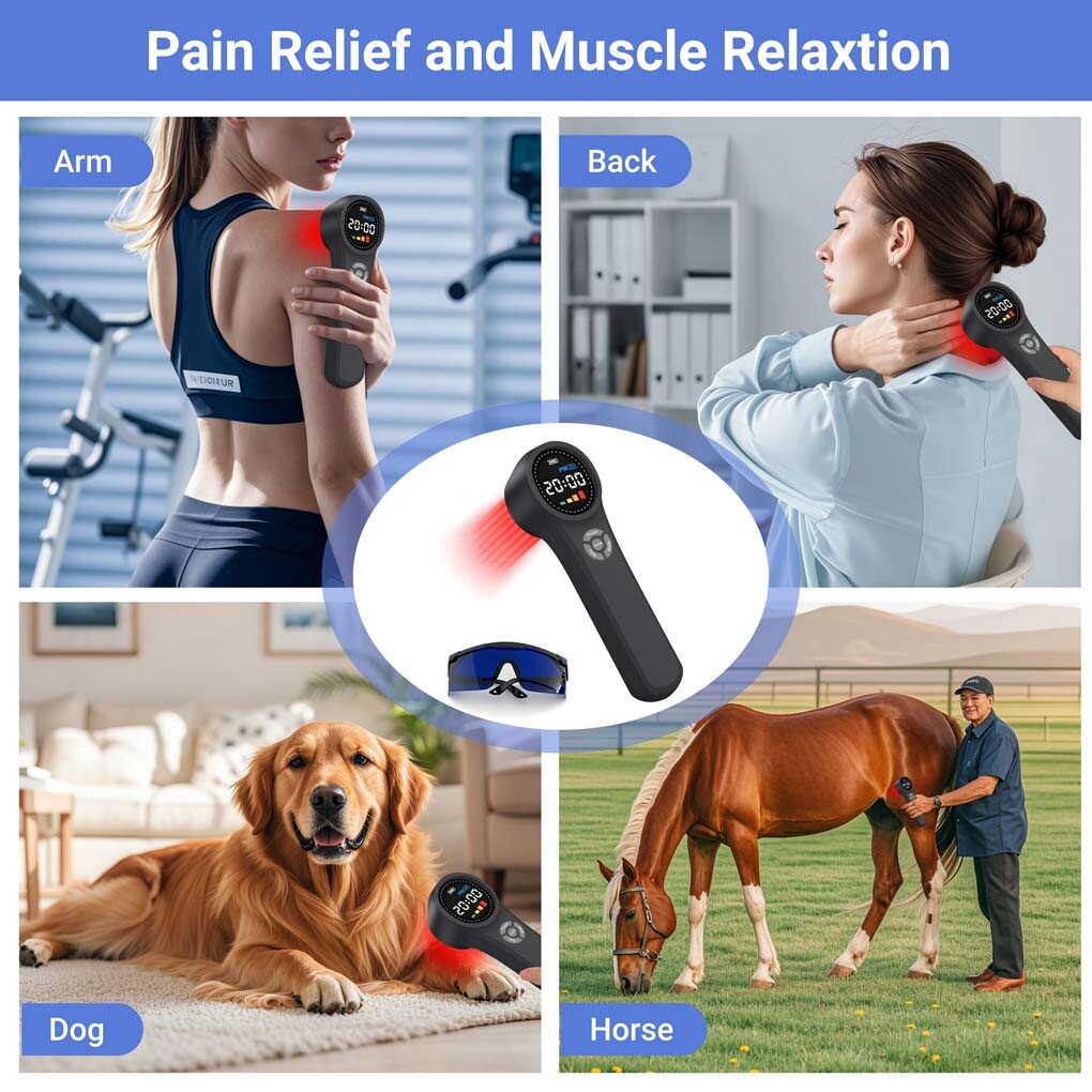 Medical 1760mW Cold Laser Therapy Device Class4 Human Horses Dogs Pain Relief
