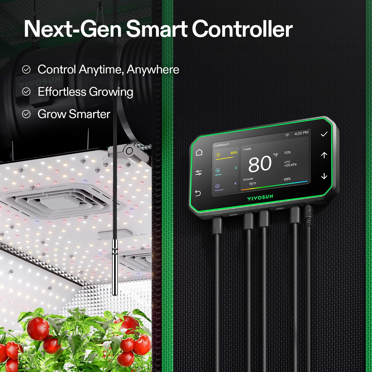 VIVOSUN E42A+ GrowHub Smart Environmental Controller for Grow Tent WiFi-Control