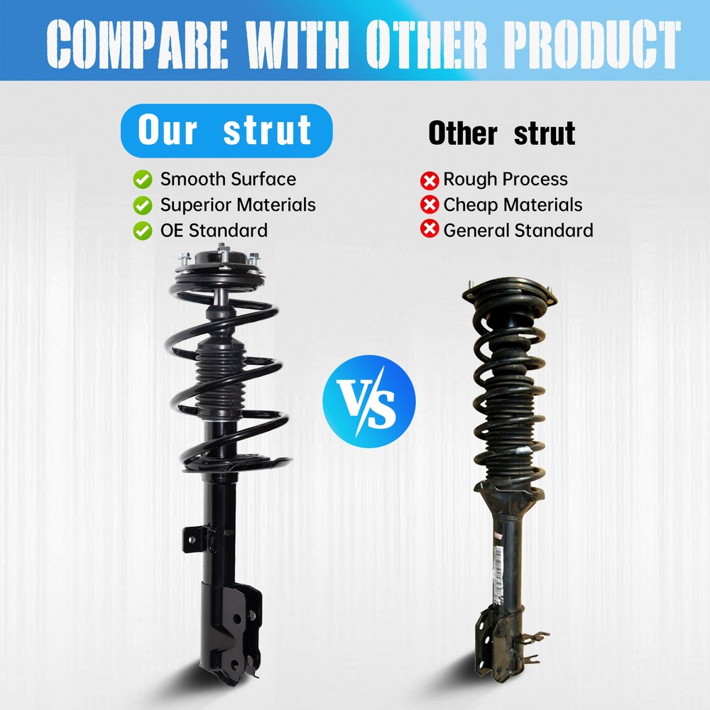 Front Pair Complete Struts & Coil Spring Assemblies for 2007-2017 Jeep Patriot